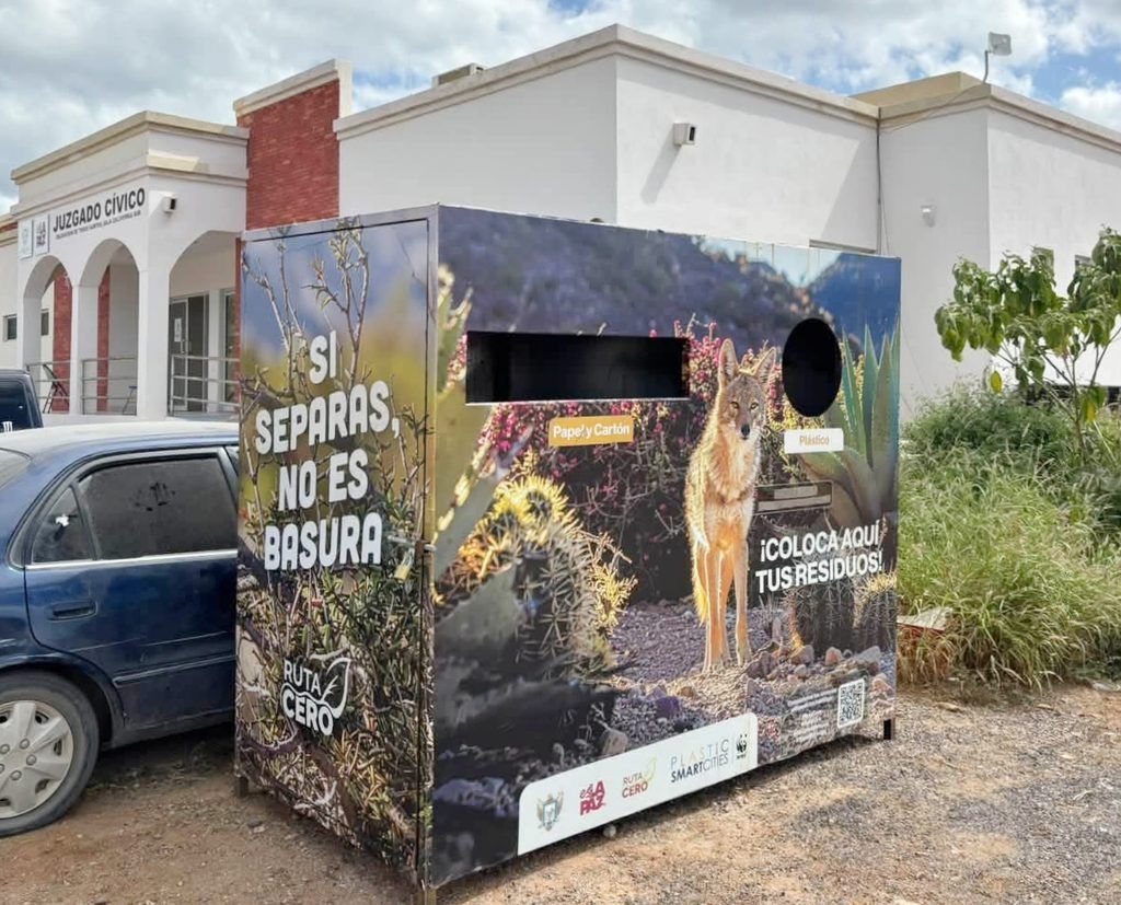 El depósito se encuentra en la calle Del Huerto, esquina con Álvaro Obregón, y está destinado a la recolección de plástico y cartón.