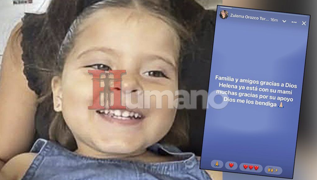 Familia reporta que Helena ya fue reunida con su madre